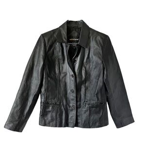 METRO Style‎ 100% Leather Black Women’s Jacket Sz M